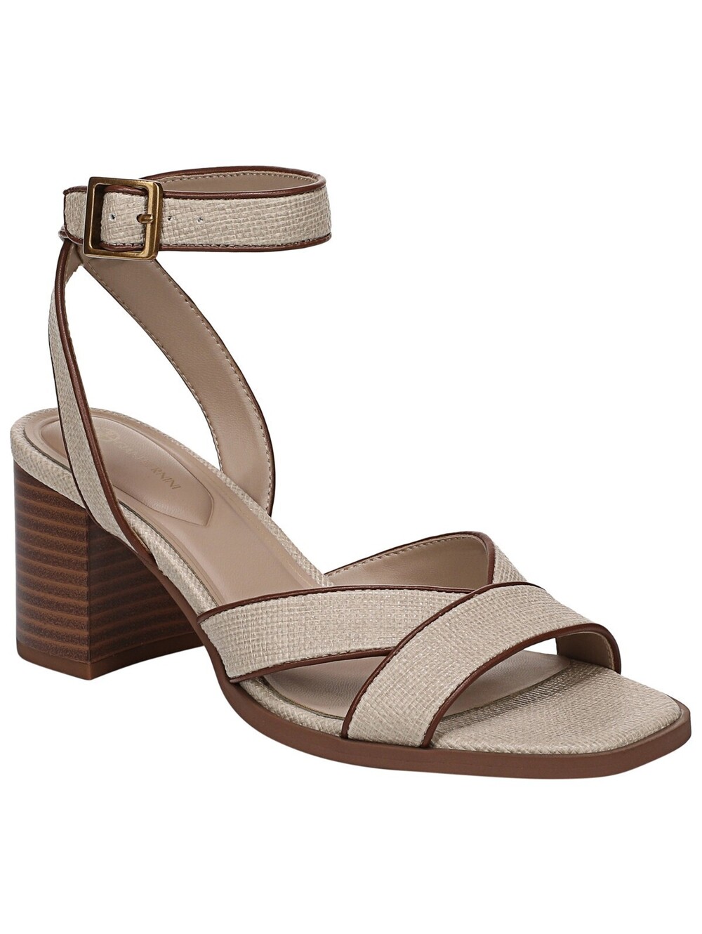 Giani Bernini Womens Shoes Blakke Block Heel Dres Hummus Raffia 9.5M